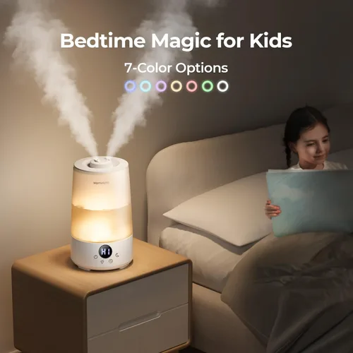 Vista 6 de Homvana Humidificadores de niebla fría de 3.6 L para dormitorio, habitación grande, hogar, casa entera, oficina, sala de estar, llenado superior 34