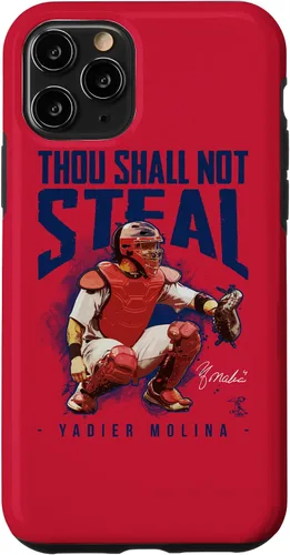Vista 29 de Yadier Molina - Carcasa para iPhone 17, diseño de "Thou Shall Not Steal
