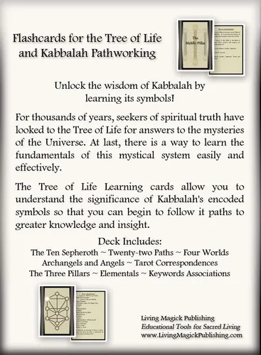 Vista 2 de Tarjetas de aprendizaje del árbol de la vida/Cabalá - Serie de tarjetas de aprendizaje Living Magick - Tarjetas flash de autoestudio