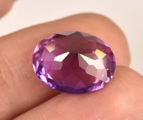 Vista 7 de Shri Balaji Gemas 8.05 Ct Natural Precioso Natural Tenebriscente Corte Ovalado Piedra Preciosa Suelta 0.512 in (Rosa Púrpura), Gema, Tenebrescent