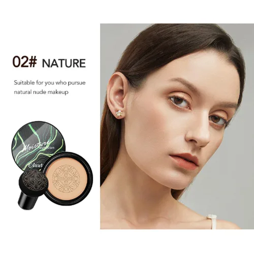 Vista 9 de Base de cojín de aire de cabeza de hongos, crema BB hidratante nude corrector mate de larga duración, Air Heads CC Cream maquillaje facial (natural)