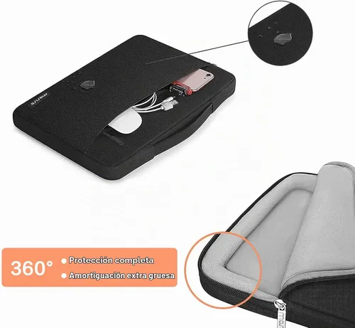Vista 2 de MOSISO Funda protectora para laptop 360, portátil de 13-13.3 pulgadas Negro