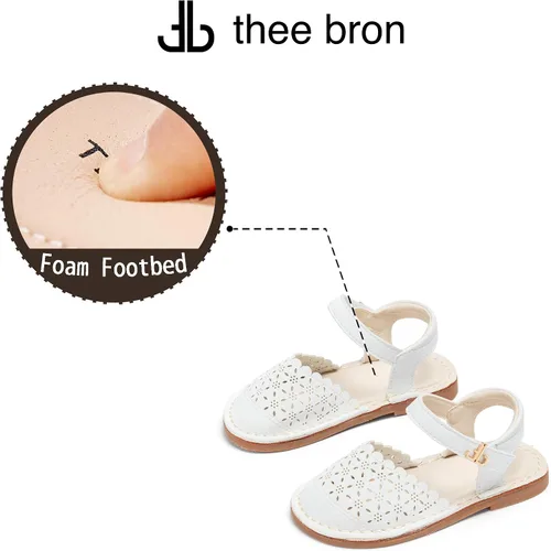 Vista 106 de THEE BRON Sandalias cómodas para niñas, zapatos para niños, sandalias rellenas