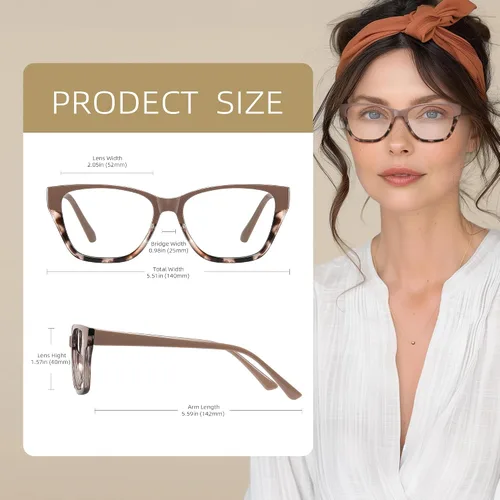 Vista 3 de Cateye Reading Glasses for Women - Mocha Muse Tortuga de cacao