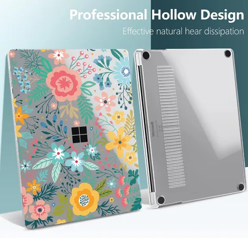 Vista 7 de TWOLSKOO Funda para portátil Microsoft Surface Go 2/1 de 12.4" lanzada con el modelo 1943/2013, carcasa rígida de plástico protectora y cubierta