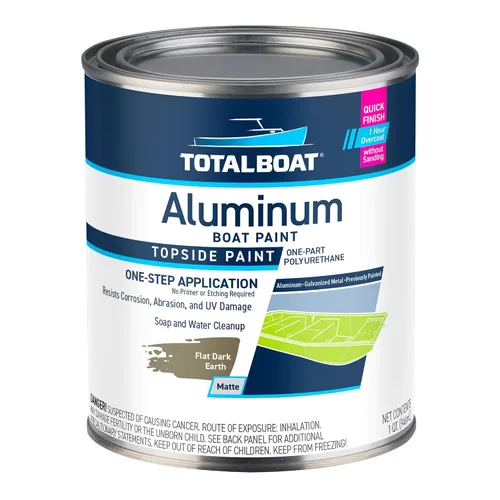 Vista 12 de TotalBoat Pintura de aluminio para lanchas, barcos bajos, botes, botes anfibios, barcos Jon y pontones (Verde Ejército, Quart)