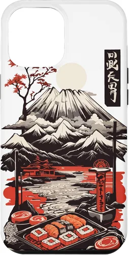 Vista 26 de Aesthetic Sushi Design Vintage Colour Woodcut Ukiyo-E Style Case for iPhone 16