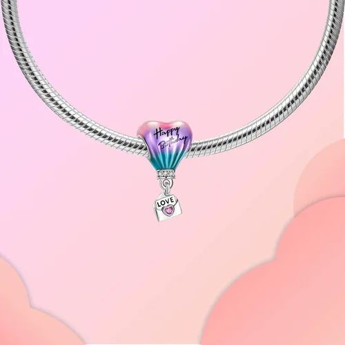 Vista 2 de LUXILLA Abalorio de plata de ley 925 para madre, hija, abuela, para familia, amor, madre, hija, abuela, para pulseras, collares, dijes, joyas