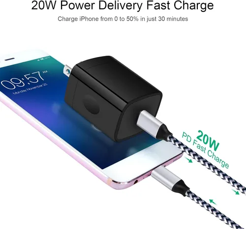 Vista 2 de Bloque adaptador de cargador de pared USB C de 20W para Samsung Galaxy A37 S26 S25 A16 S24 FE S23 S22 Ultra 5G S21 FE S10 S10e S9 S8 A55 A35 A14 A54