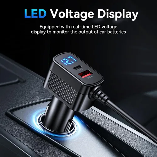 Vista 4 de ELECTOP - Divisor de encendedor de cigarrillos 7 en 1, enchufe de 24/12 V, adaptador de corriente para encendedor de cigarrillos de automóvil