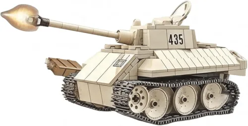Vista 4 de General Jim's Serie Militar WW2 Bloques de construcción - Ejército alemán Leopardo VK-1602 Reconocimiento Batalla Tanque Bloques de Construcción