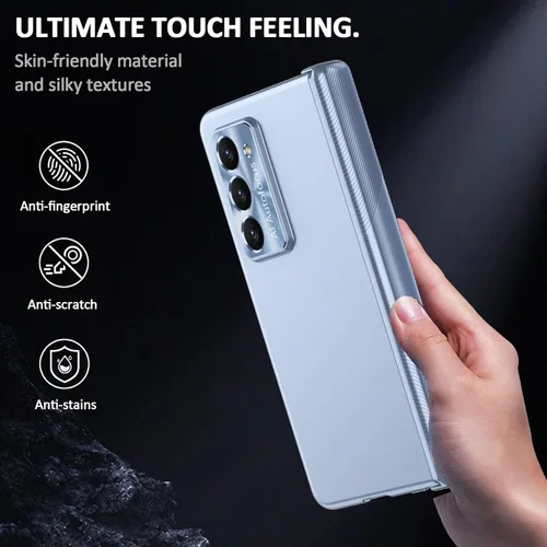 Vista 5 de Funda para Samsung Galaxy Z Fold 5 con soporte para S Pen y S Pen, protección creativa de dos bisagras y protector de pantalla frontal, funda