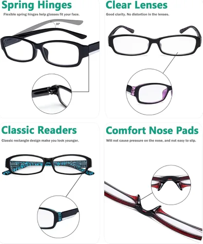 Vista 5 de Eyekepper Gafas de lectura - Lentes de lectura con estilo para mujer +0.50