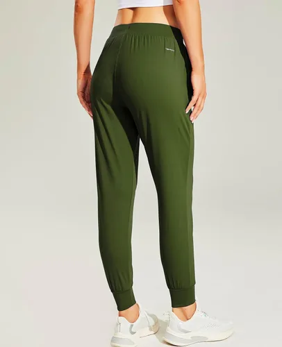 Vista 5 de Haimont Pantalones deportivos para mujer con bolsillos con cremallera, ligeros, para entrenamiento, correr, pantalones casuales para descansar