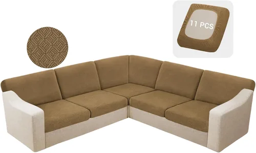 Vista 51 de HDCAXKJ - Fundas impermeables para cojín de sofá modular, fundas elásticas para cojín de sofá de esquina, fundas protectoras de muebles de jacquard