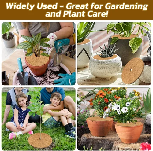 Vista 7 de Legigo 10 piezas Anillos de Mantillo de Fibra de Coco Alfombrilla Protectora de Plantas de Árbol, 6 Pulgadas Anillo de Protección de Árbol de Fibra