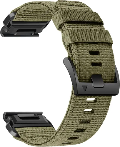 Vista 9 de Correa de reloj Quickfit de 0.866 in compatible con Garmin Fenix 8 1.850 in Fenix 7X Pro/6 Pro/5 plus/Instinct/Forerunner 965 955 945 Verde militar