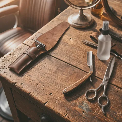 Vista 3 de Hide & Drink, Estuche de cuero para maquinilla de afeitar de seguridad, accesorios de afeitado, artículos esenciales para el cuidado personal, hecho