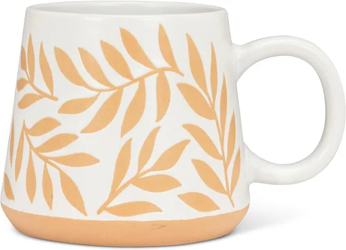 Vista 13 de Abbott Collection Taza de Base Ancha con Abejas - Gres, Amarillo/Marfil, 3.5 Pulgadas de Alto (14 Onzas)