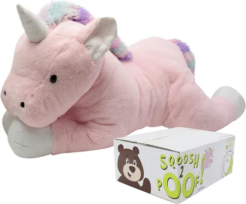 Vista 10 de Animal Adventure® Sqoosh2Poof™ Personaje de peluche gigante comprimido dentro de una caja pequeña Oso de 54 pulgadas