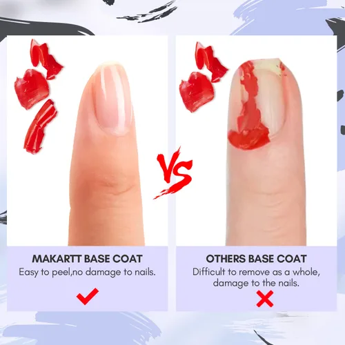Vista 14 de Kit de capa base y capa superior de gel Makartt: Esmalte de uñas transparente, brillante, sin necesidad de limpieza, resistente a manchas, capa