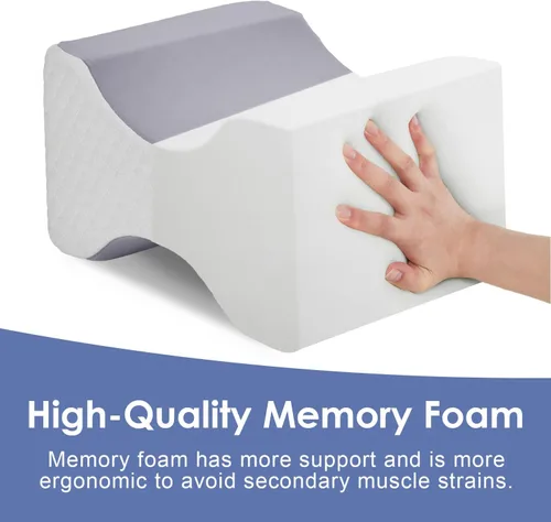 Vista 4 de Almohada de rodilla para dormir de lado, almohada de piernas para dormir de lado, almohada de columna vertebral suave para ciática, alivio del dolor