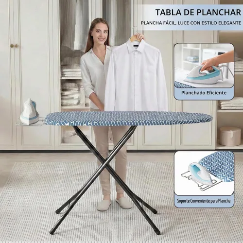 Vista 2 de APEXCHASER Tabla de planchar plegable tamaño matrimonial 43 x 13, altura Azul