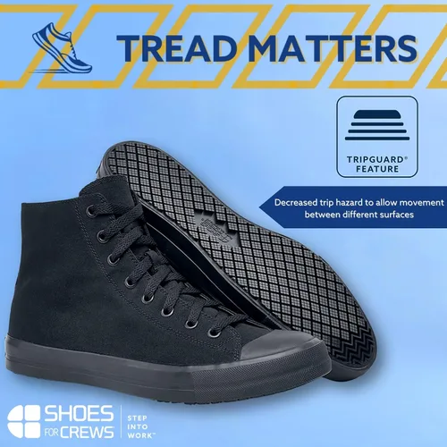 Vista 4 de Shoes for Crews Zapatillas de trabajo unisex antideslizantes de caña alta - Zapatos cómodos y resistentes al agua para mujeres y hombres