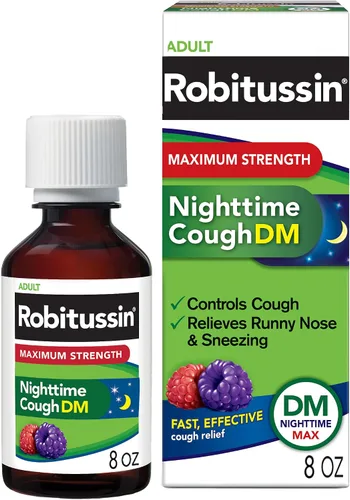 Vista 12 de Robitussin Tos nocturna de máxima fuerza DM 4 Fl Oz