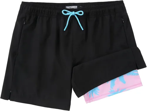Vista 44 de Mens Swim Trunks with Compression Liner 5 Inch Inseam Swimming Trunks Shorts for Men