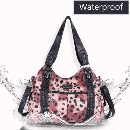 Vista 92 de Angel Barcelo - Bolsa de hombro amplia para mujer, diseño Hobo, cuero lavado