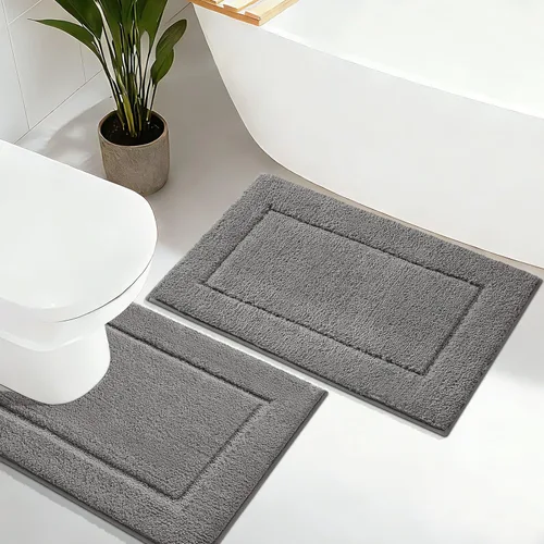 Vista 11 de IM HOME Tapetes de baño, felpa ultra suave, de microfibra esponjosa, absorbente, parte trasera antideslizante, lavable a máquina, tapetes para suelo