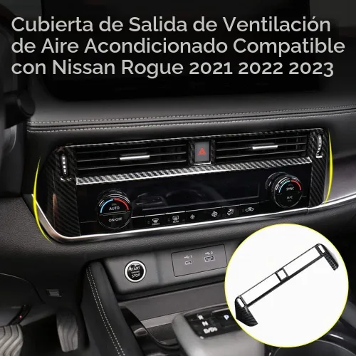 Vista 2 de XITER Marco de Cubierta de Ventilación de Aire de Consola Estilo Fibra de Carbono ABS Panel de Control Central Cubierta de Moldura de Ventilación