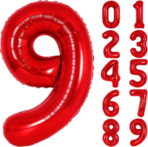 Vista 70 de Globos gigantes de números negros de 40 pulgadas, globos de aluminio de Mylar con helio para cumpleaños, globo número 0 para decoración de fiestas