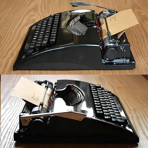 Vista 2 de Máquina de escribir nostalgia clásica vintage: máquina de escribir manual portátil para escritura atemporal, regalo literario retro perfecto