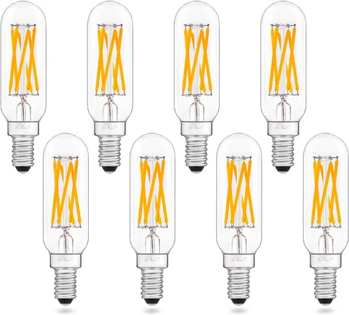 Vista 6 de Antique T8/T6/T25 LED Light Bulbs, 2 Watt(25W Equivalent), Warm White 2700K, E12 Small Candelabra Base, AIELIT Vintage Tube Edison Dimmable LED Bulb