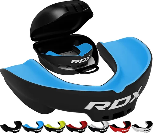 Vista 15 de RDX Protector Bucal para Boxeo MMA Kickboxing Muay Thai Judo Karate - Protector de Mandíbula con Funda de Almacenamiento para Adultos, Artes
