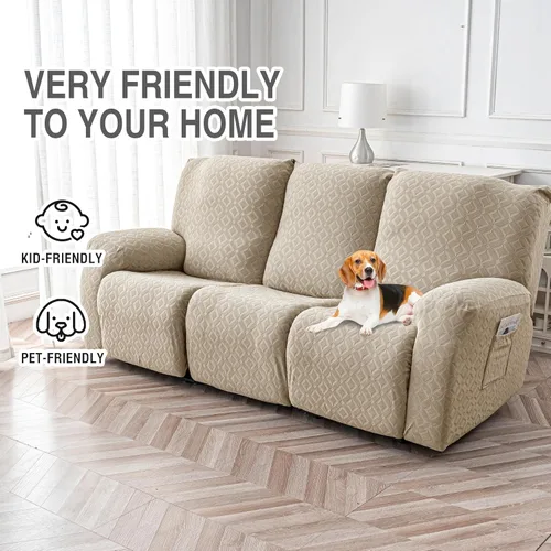 Vista 116 de Gennia Funda Impermeable para Silla Reclinable, Fundas Elásticas para Sofá Reclinable con Bolsillos, Fundas Lavables para Silla Reclinable Lazy Boy