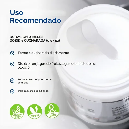 Vista 3 de Immune & Genetics Protocols LLC Vitamina C de alta potencia* 2000 mg - Versátil y potente (120 porciones/4 meses aproximadamente)