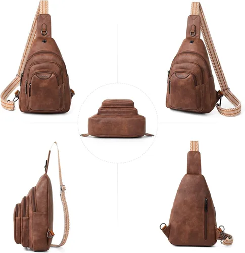Vista 8 de Riñonera cruzada antirrobo de 10L para mujeres y hombres, riñonera cruzada antirrobo, bolsa para cinturón, monedero, regalos para mujeres, piel