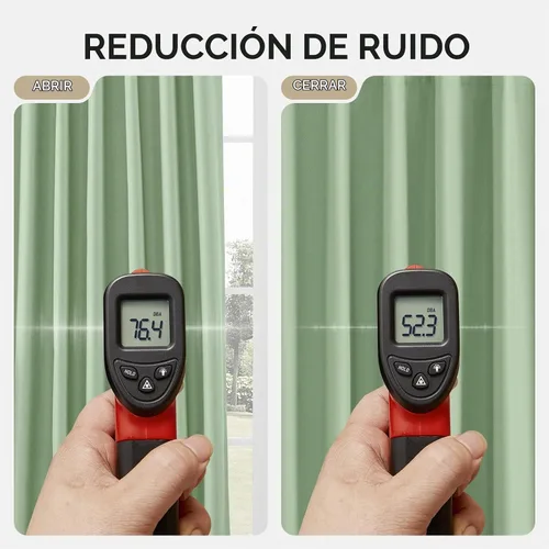 Vista 6 de Joydeco Cortinas opacas de lino para dormitorio, con ojales de 90 pulgadas de largo, cortinas resistentes para sala de estar, cortinas con Verde