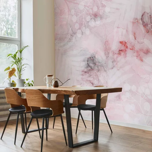 Vista 6 de artgeist Wall Mural Tropical Marble 77x55 in - Peel and Stick Self-Adhesive Wallpaper Removable Large Sticker Foil Wall Decor Print Design Mural