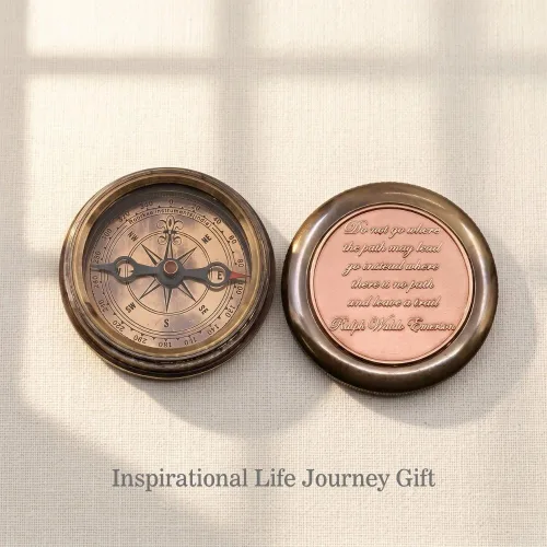 Vista 6 de Compass Gift for Mom/Dad, Vintage Pocket Compass Engraved with Go Confidently Customized Gifts for Women/Men, Baptism 2026 Communion Christian