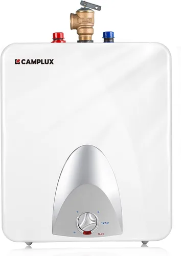 Vista 12 de CAMPLUX - Calentador de agua eléctrico de tanque de 1.3 galones debajo del fregadero, agua caliente instantánea para RV, cocina, camión