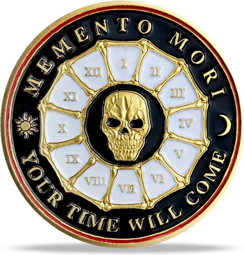 Vista 9 de Imasoner Memento Mori Coin Stoic Coin EDC Challenge Coin Stoicism Regalos para recordatorio