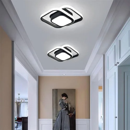 Vista 2 de Lámpara de techo moderna LED de montaje empotrado, lámpara de techo cuadrada de acrílico para sala de estar, comedor, estudio, villa, dormitorio