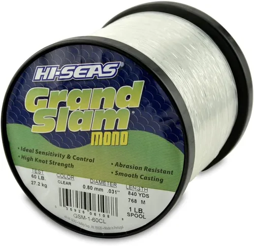 Vista 36 de Sedal de Pesca de Monofilamento HI-SEAS Grand Slam - Fuerte y Resistente a la Abrasión en Transparente, Rosa, Verde, Azul Ahumado, Amarillo Amarillo