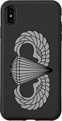 Vista 10 de Insignia básica de paracaidista para iPhone 14, alas de salto aerotransportadas, funda gris
