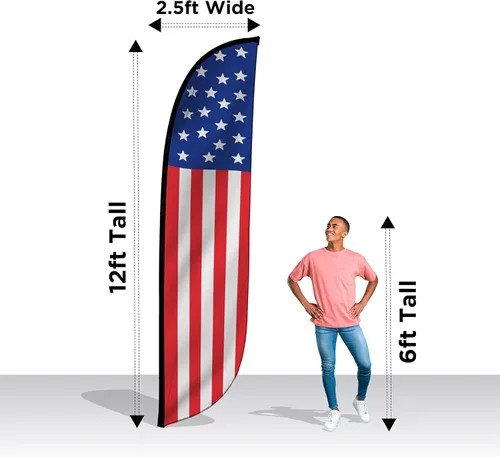 Vista 4 de LookOurWay Bandera de plumas – Banderas publicitarias de 12 pies de alto