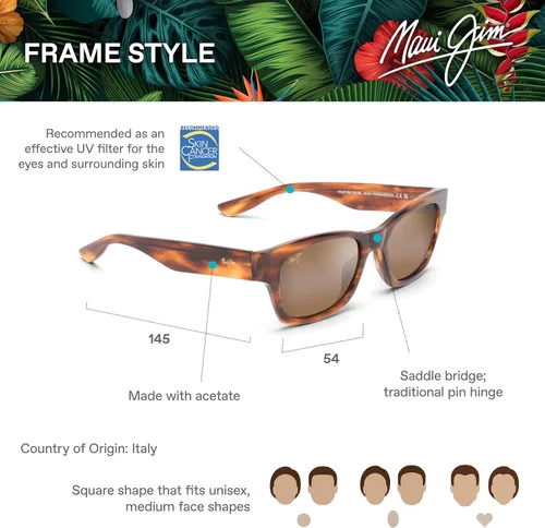 Vista 6 de Maui Jim Gafas de sol clásicas polarizadas Valley Isle para hombre y mujer